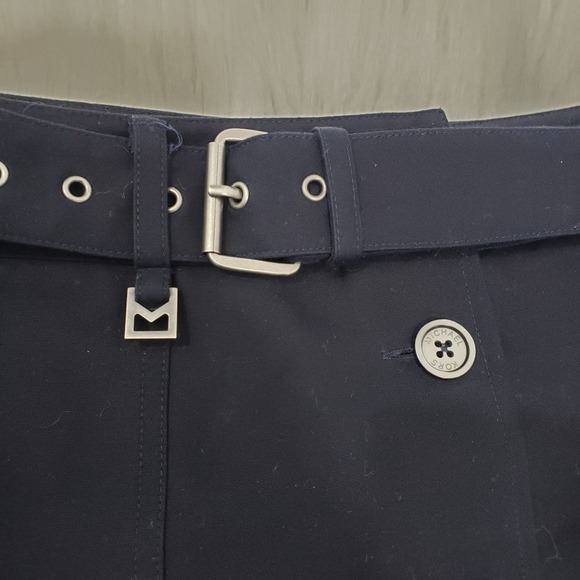 Michael Kors navy button up front belted skirt woman's size 4 - Picture 7 of 7